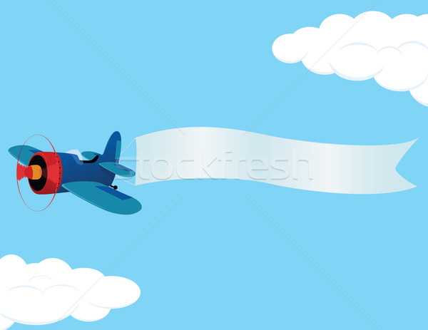 Retro samolot banner metal sztuki płaszczyzny Zdjęcia stock © wingedcats