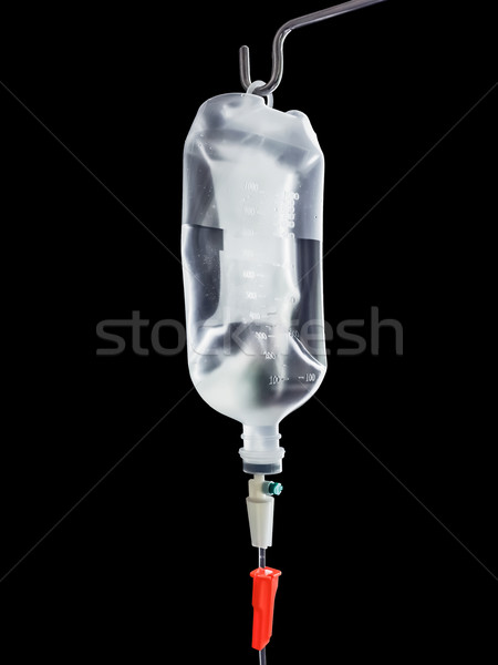 Foto stock: Infusão · garrafa · escuro · médico · hospital · preto
