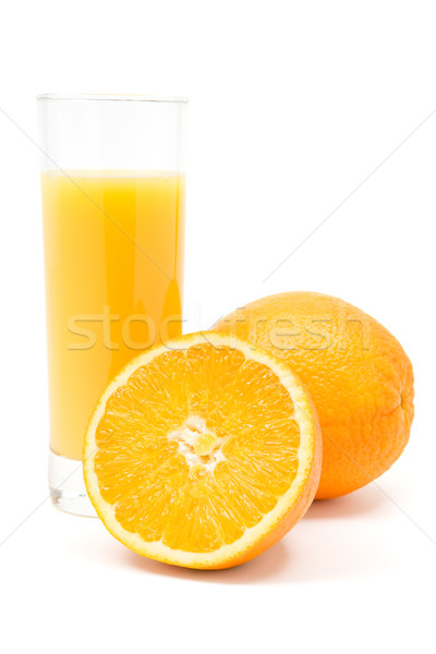 Frischen Orangensaft Glas Saft Orangen weiß Stock foto © winterling