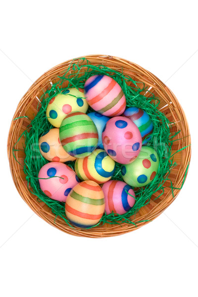 Ostern Dekoration top Ansicht farbenreich Eier Stock foto © winterling
