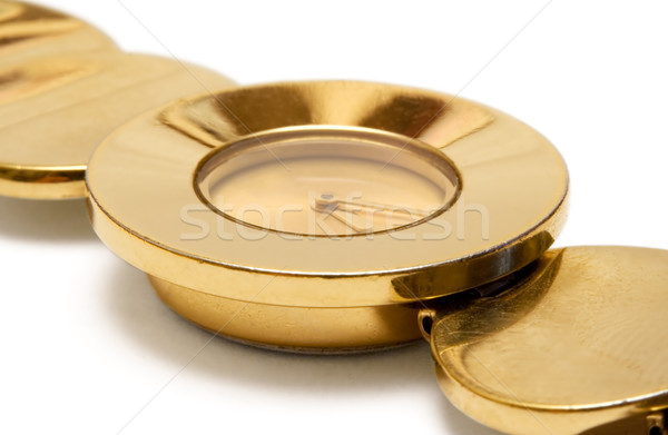 Foto stock: Dourado · isolado · branco · mão