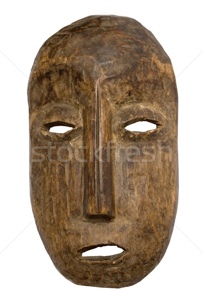 Ancient Wooden Mask with Clipping Path Stock photo © winterling