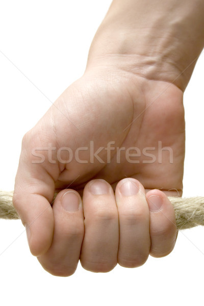 Tenere femminile mano corda isolato Foto d'archivio © winterling