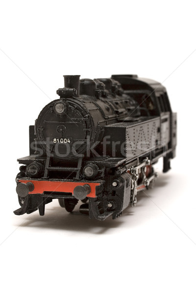 Locomotiva model negru miniatura izolat alb Imagine de stoc © winterling