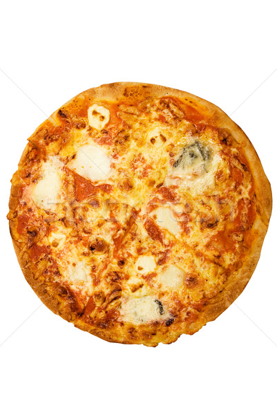 Foto stock: Pizza · italiano · isolado · branco · arquivo