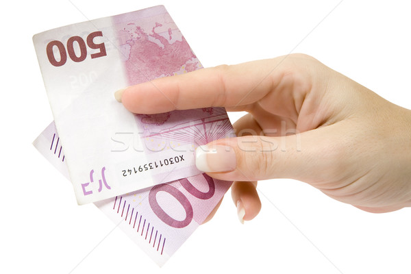 Stock photo: Paying 500 Euro