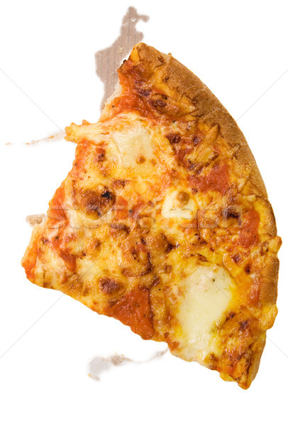 Gorduroso fatia pizza italiano isolado branco Foto stock © winterling