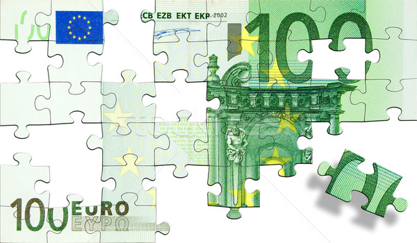 Euro Puzzle Puzzle Stücke grünen ein Stock foto © winterling