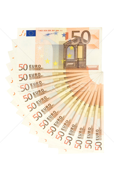 Fünfzig Euro Geld Fan Haufen braun Stock foto © winterling