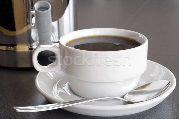 Koffiekopje pot vol beker koffie metalen Stockfoto © winterling