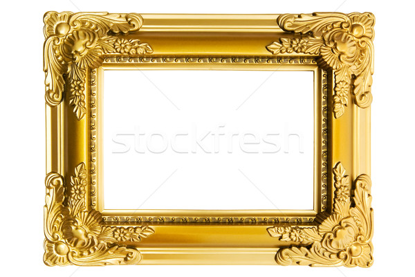 Verguld plastic frame vintage fotolijstje geïsoleerd Stockfoto © winterling