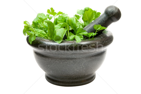 Crushing Fresh Herbs Stock photo © winterling