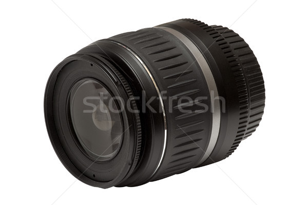 Stockfoto: Zoom · lens · kort · geïsoleerd · witte