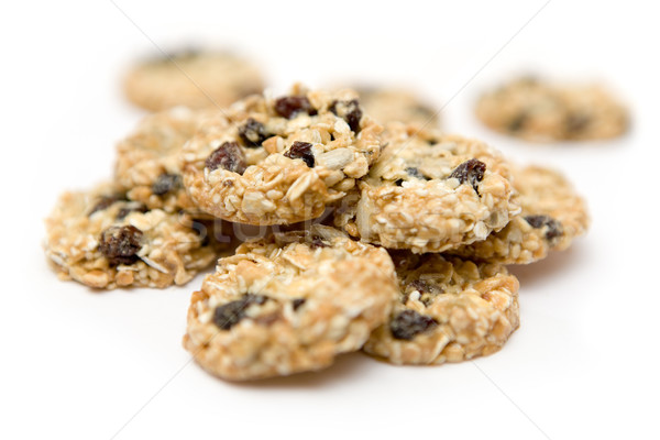 Gesund Cookies Haufen isoliert weiß seicht Stock foto © winterling