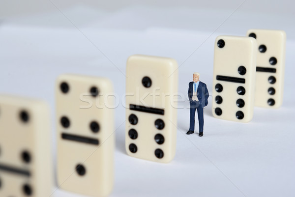 Domino une homme permanent cubes [[stock_photo]] © wisiel