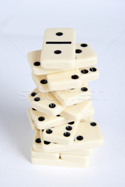 Domino cubes blanche noir chaîne [[stock_photo]] © wisiel