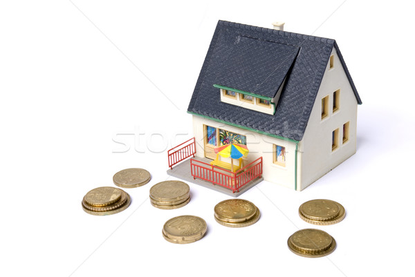 Ház érme modell köteg épület otthon Stock fotó © wisiel