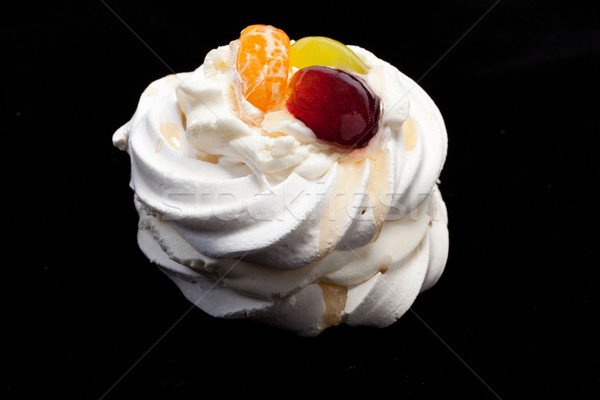 sweet cake with fruits isolated on black Stock photo © wjarek