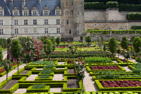 Gardens and Chateau de Villandry  in  Loire Valley in France  Stock photo © wjarek