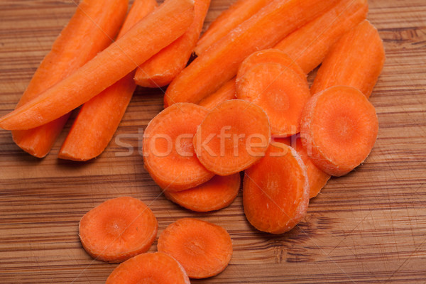 Fraîches carotte table en bois alimentaire santé fond [[stock_photo]] © wjarek