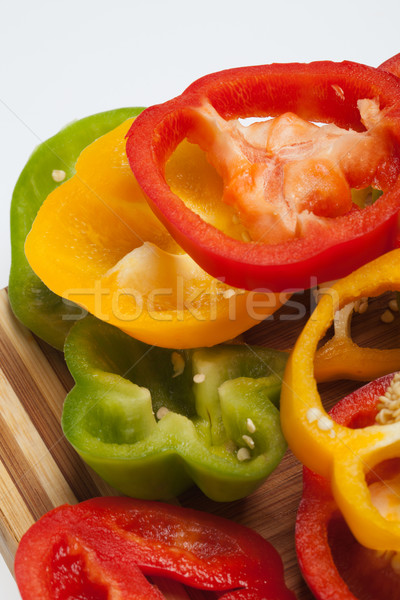 close up of red, yellow and green peppers Stock photo © wjarek