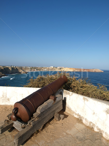 Sagres Point - Cannon inside the fortress Stock photo © wjarek