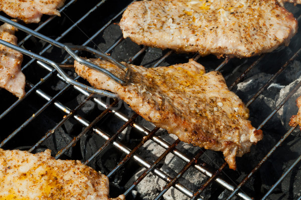 barbecue with delicious grilled meat on grill Stock photo © wjarek