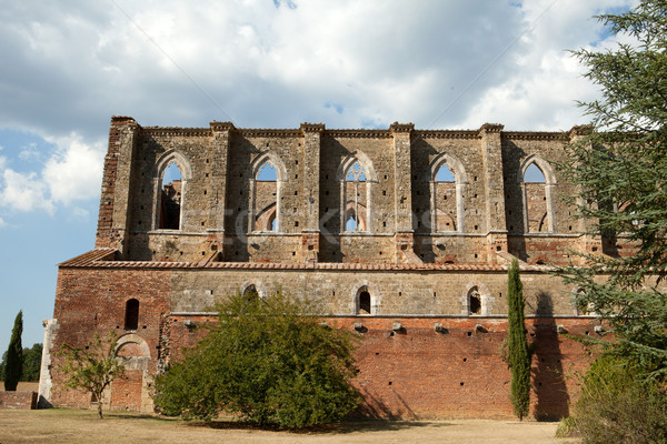 The side wall of the Abbey of San Galgano. Tuscany Stock photo © wjarek