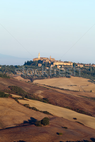 Stockfoto: Zonsopgang · Toscane · Italië · boom · landschap