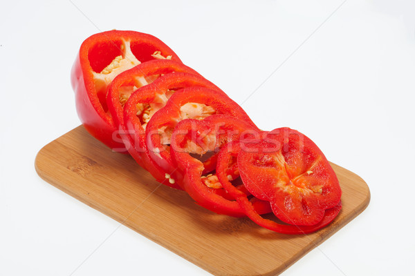 Sliced red pepper isolated on white background Stock photo © wjarek