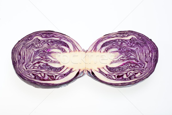 Red Cabbage cross section on White Background  Stock photo © wjarek