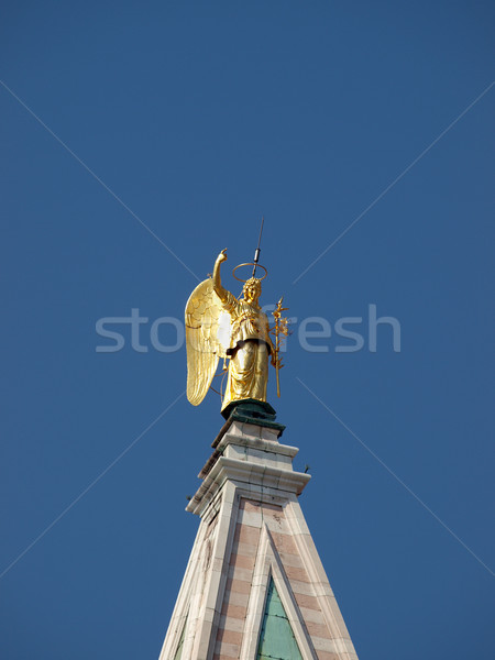 Venice - golden angel on the top of Saint Mark's tower Stock photo © wjarek