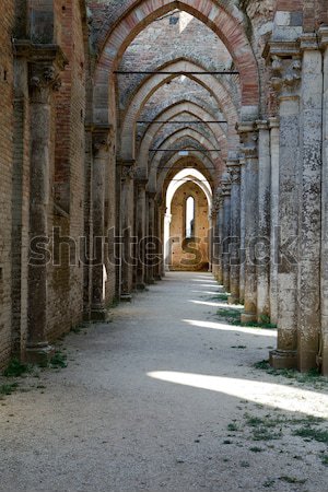 Opactwo Toskania Włochy budynku okno kościoła Zdjęcia stock © wjarek
