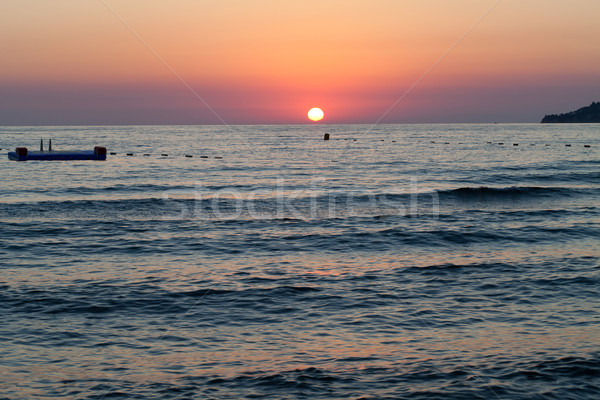 Stockfoto: Zonsondergang · zee · hemel · zomer · zonsopgang · Rood