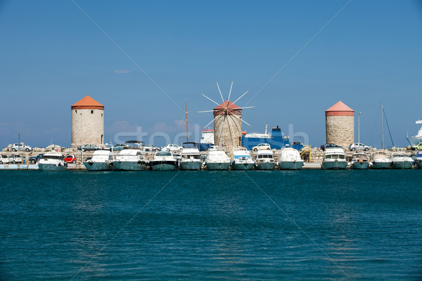  Mandraki Harbour, Rhodes Stock photo © wjarek