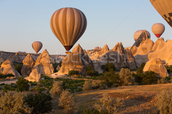 Cappadocia, Turkey.The greatest tourist attraction of Cappadocia , the flight with the balloon at su Stock photo © wjarek