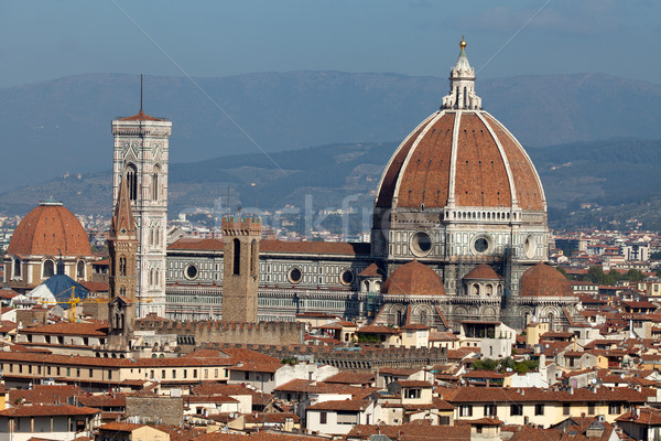 Cathedral of Florence Italy, View from the Michelangelo's Piazza  Stock photo © wjarek