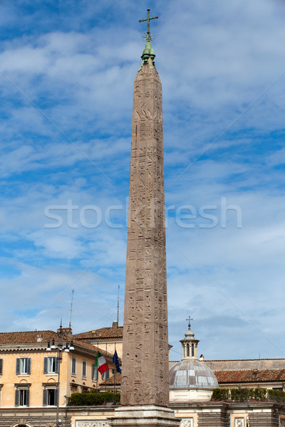 Rome -  Egyptian obelisk of Ramesses in Piazza del Popolo Stock photo © wjarek