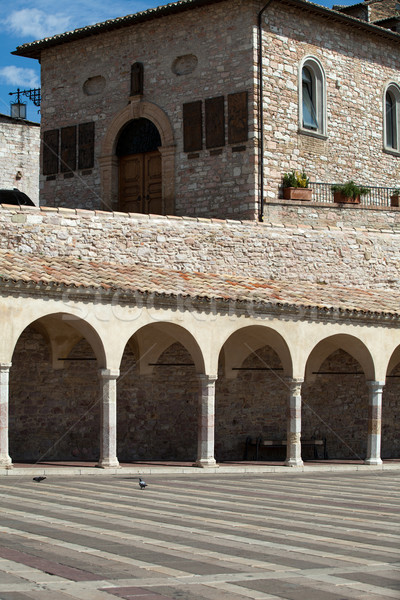 Medieval ciudad calle italiano colina pared Foto stock © wjarek