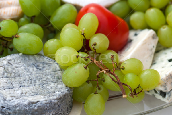 Cheese with white grapes and tomato Stock photo © wjarek