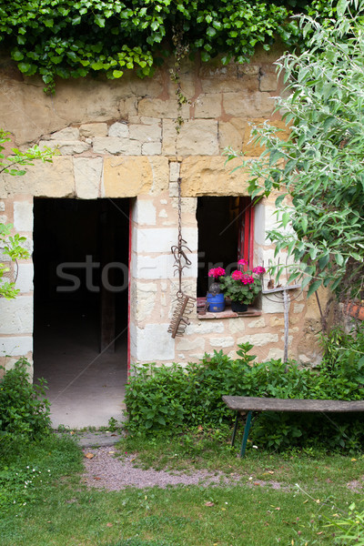 the homestead of troglodytes forged in the rock near Saumur Stock photo © wjarek
