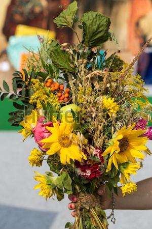 beautiful bouquets of flowers and herbs Stock photo © wjarek