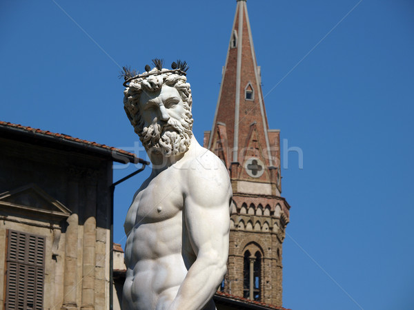 Foto stock: Florence · estátua · fonte · Itália