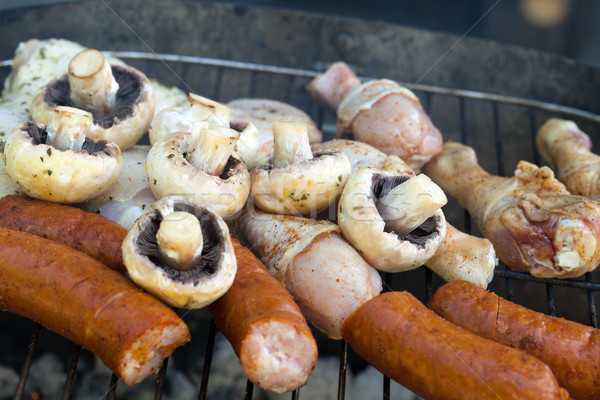 barbecue with delicious grilled meat on grill  Stock photo © wjarek
