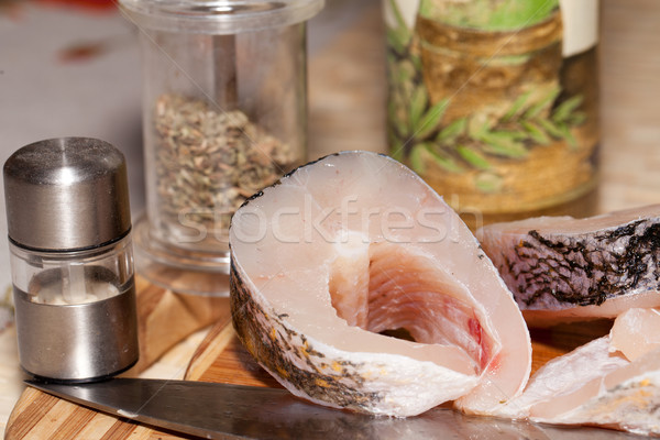 Piece of fresh raw fish. Stock photo © wjarek