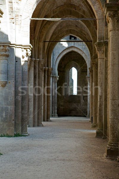 Abatie Toscana Italia constructii fereastră biserică Imagine de stoc © wjarek