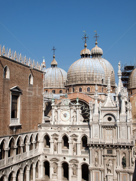 дворец Венеция стены искусства кирпичных статуя Сток-фото © wjarek