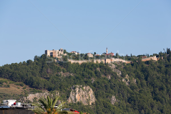 The castle in Alanya built on the hill above the beach of Cleopatra. Turkey Stock photo © wjarek