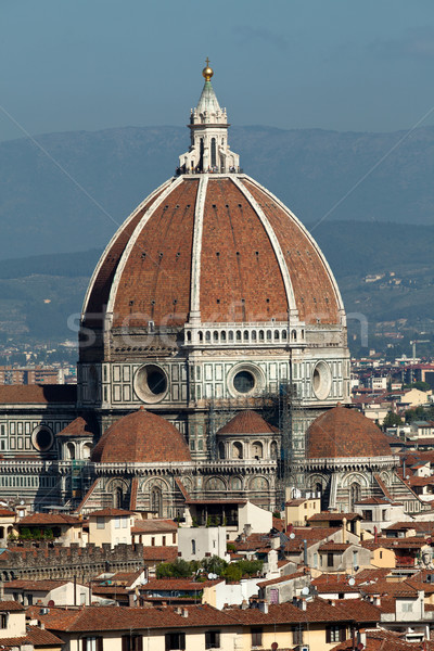 Cathedral of Florence Italy, View from the Michelangelo's Piazza  Stock photo © wjarek