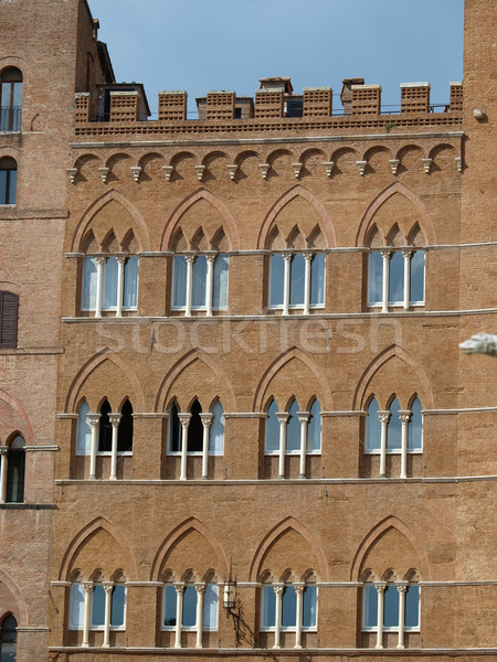 Stock photo: Beautiful Gothic windows in Siena